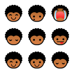 Black Power Emoticons Icons Set