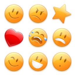 Emotion orange Icons Set