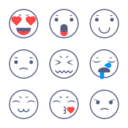 Line - Style Chat Emojis Icons Set