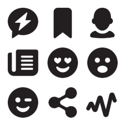 Social Interaction Symbols Icons Set
