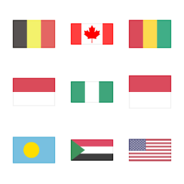 International Flags Collection Icons Set