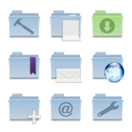Agua Leopard Folders Icons Set
