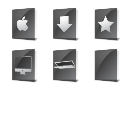 Black Glassy Drawers  Folders Icons Set