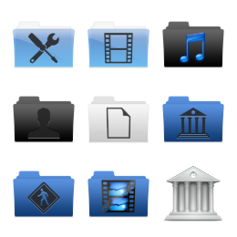 Leopard folder variations Icons Set