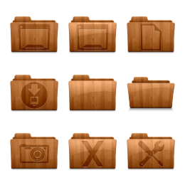 Made Of Wood Icons Set