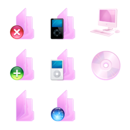 Pink Folders Icons Set