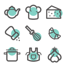Cooking Tools & Food  Icons Set
