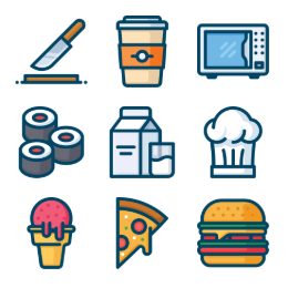 Culinary Flat Color  Icons Set