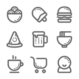 Culinary & Shopping  Icons Set