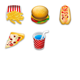 Food sigma style Icons Set