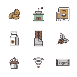 Foods Life Essentials Icons Set