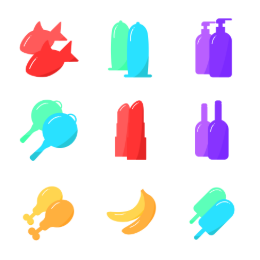 Grocery Store Items  Icons Set
