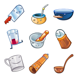 Happy Kitchen Icons Set