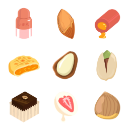 Nut & Snack Icons Set Icons Set