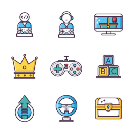 Game - Related Color  Icons Set