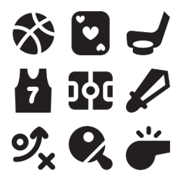 Sports Games Collection Icons Set