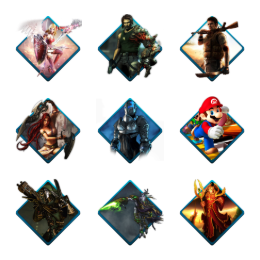Water Gaming Icons Set