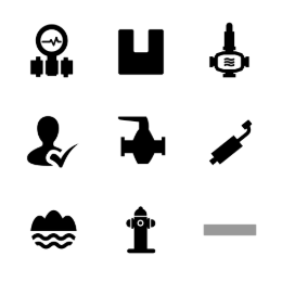 GIS Water System  Icons Set