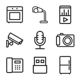 Home Appliance Outline  Icons Set