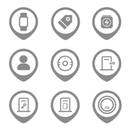 Internet of Things Map Markers Icons Set