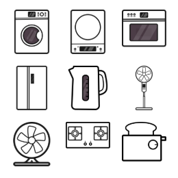 Kitchen & Household Appliances Icons Set