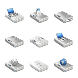 Layered Drives Icons Set