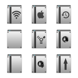Leopard Ready Vertical Drive Icons Set