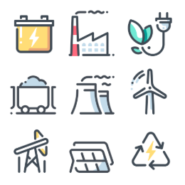 Linear Color Energy  Icons Set