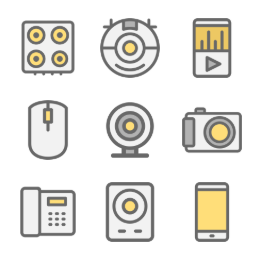 Multicolor Home Appliances Icons Set