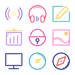Multimedia & System Icons Set Icons Set