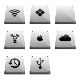 Platinum Drives Icons Set