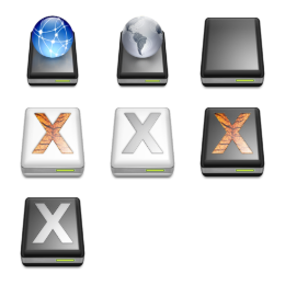 World of Aqua Tiger Drives Icons Set