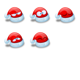 Santa Claus Hat Icons Set