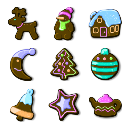 Xmas Gingerbread Icons Set