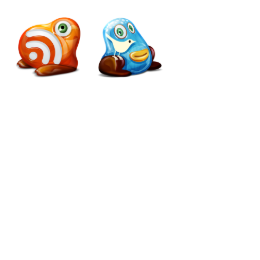Feed Twitter Monster Icons Set