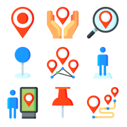 Flat Color Location  Icons Set