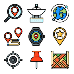 GPS & Map  Icons Set