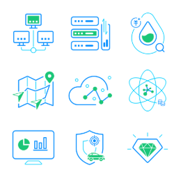Internet of Things & Data Symbols Icons Set