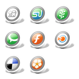 Webdev Social Bookm Icons Set