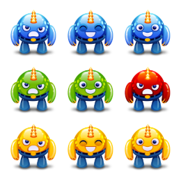 Cute Monsters Icons Set