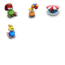 Kids with Toys Icons Set