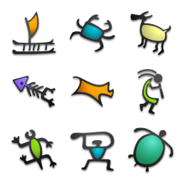 Petroglyphs Icons Set