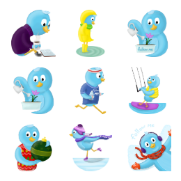 Seasons Tweeting Icons Set