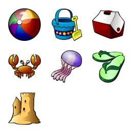 At the Beach Icons Set
