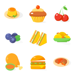 Delicious Food Series Icons Set
