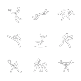 Educational Sports  Icons Set