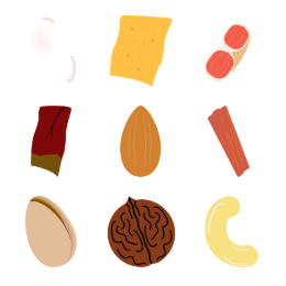 Food & Dried Fruit  Icons Set