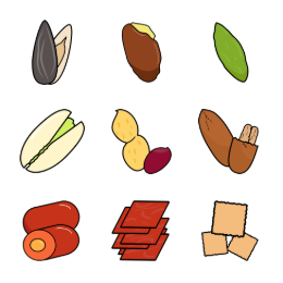 Food & Drinks Snacks Icons Set