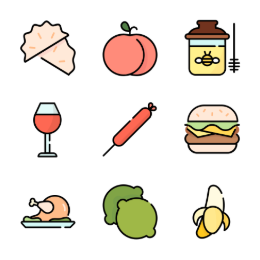 Food & Fruits  Icons Set