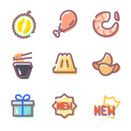 New Spring Snacks Series Icons Set